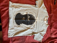 Graphic T-Shirt Mens L Gray Short Sleeve Mask Smoke Skull Print Streetwear