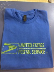 USPS tee with green/foil logo sz L