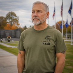 PTSD Veteran T Shirt Military Support Troops Army Memorial Men’s Graphic Tee