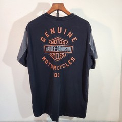 Harley-Davidson Men’s L Short Sleeve Graphic T-Shirt Color Block Logo Biker
