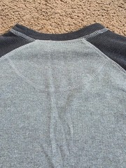 U.S. Polo Assn Mens Large Thermal Shirt Gray Black Raglan Long Sleeve NWT