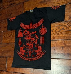 Thailand MD My Dream Textured Graphic Black & Red T-Shirt 100% Cotton Men’s M