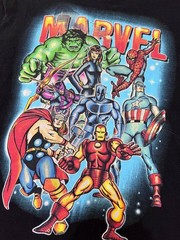 Marvel Comics Graphic Shirt Mens Medium M Black Avengers Spider-Man Iron Man Tee