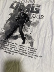 Usher OMG 2011 Tour T-Shirt Size 2XL Double Sided R&B Rap Music Tee White New I