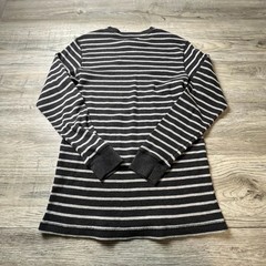 US Polo Assn Thermal Shirt Mens L Grey White Striped Long Sleeve Waffle Knit