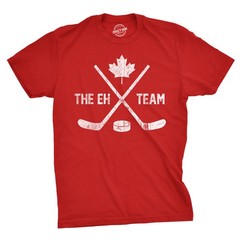 Mens The Eh Team Canadian Hockey Sticks Funny Canada Gift Cool Graphic Tee