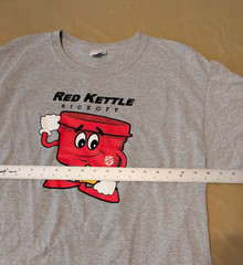 Jerzees Dri-Power Gray Red Kettle Kickoff Salvation Army T-shirt Large (Fits M)