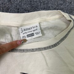 J. America Thermal Shirt Mens Medium Cream Cotton Waffle Knit Buck Ridge Graphic