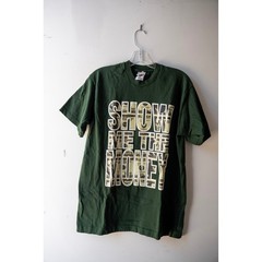 Vintage Show Me The Money Graphic T-Shirt Mens Medium Green Dollar Bill Print