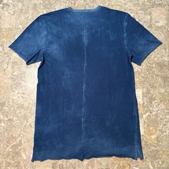 Cotton Citizen Shirt Mens Large Blue Short Sleeve Raw Split Hem 100% Supima USA