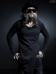 Mens Asymmetrical Hem Long Sleeve Shirt Top Mid Long T Shirts Punk Gothic S-3XL