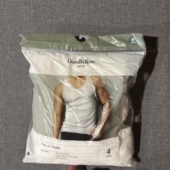 Goodfellow & Co Men’s 4pk Ribbed Tank Top – (Small, White)