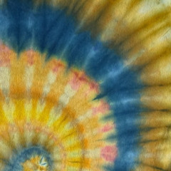 NEW Spiral Ice Tie Dye T-Shirt, Unisex L SS Crew, Blue & Gold