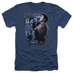 Elvis Presley Heather T-Shirt Collage Navy Tee
