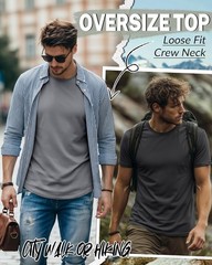 Men’s Big and Shirts Short Sleeve Cotton Tee Summer Crew Neck