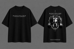 Men’s Oversized Gym Graphic T-Shirt Discipline Builds Legends Fitness Streetwear