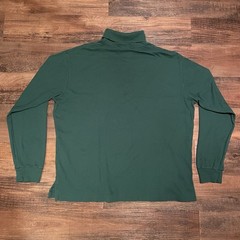Vintage Polo Ralph Lauren XL Turtleneck Made in USA 90s Forest Green Red Pony