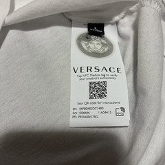 Versace White & Pink Silver Barocco Tee Shirt – L