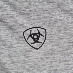 ARIAT Long Sleeve T-Shirt Charger Camo Shield Heather Grey Crew Neck MEDIUM