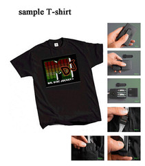 Unique Equalizer DJ/Rave/Pub Music Sound Activated flashing LED T-Shirt 022
