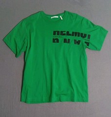 Helmut Lang Men’s Green Crewneck Logo Cotton Short Sleeve T-Shirt Sz MEDIUM