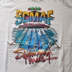 Vintage 90s SCMAF Swimming Finals Tshirt Size XL Single Stitch
