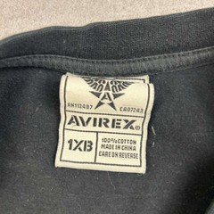 Avirex Shirt Adult 1XB Black Cotton Crew Neck Lightweight Short Sleeves Tee