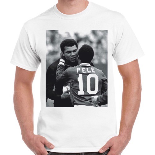 Pele Pays Tribute Hero Muhammed Ali Clay Vintage Cool Retro T Shirt