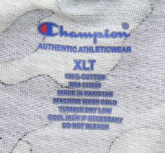 Champion Men’s T-Shirt All Over Camouflage Big & Tall Flocked Logo Crew Neck Tee