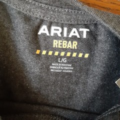 Ariat Rebar Men’s Large Grey Short Sleeve Work T-Shirt Charcoal Heather New