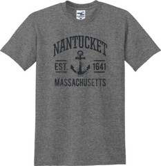 Nantucket Massachusetts Est. 1641 Anchor Distressed Unisex T-Shirt (S-5X)