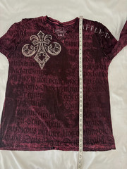 Vintage Affliction Buckle Shirt 2XL Burgundy Lava Wash Goth Y2K Grunge Mall USA