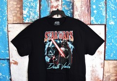 Men’s Star Wars Graphic T-Shirt Short Sleeve Three Vader Moon 2XLARGE Black NEW