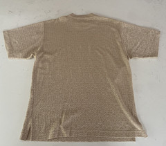 VTG Giorgio Danieli Mens Knit Shirt M Textured White Gold Blocks Italy Made