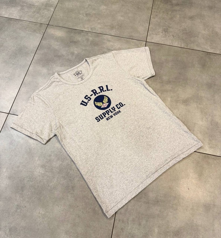 Double RL Ralph Lauren U.S. R.R.L. Supply Co Graphic T-Shirt Gray Men’s Size M