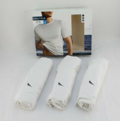 NAUTICA Size M 38-40 Crew Neck 3 Pair Classic Cotton Comfort T-Shirt MSRP $39