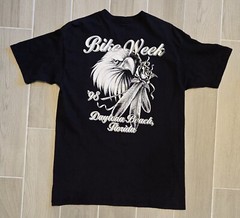 Vintage Bike Week 1998 Daytona Beach FL Eagle Rose Graphic Print T-Shirt USA