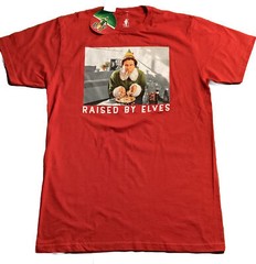 Elf “Raised By Elves” Red T- Shirt Men’s Large NWTs