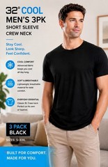32 Degrees Men’s Cool Classic Sleep Short | Anti-Odor | 4-Way Stretch | Moisture