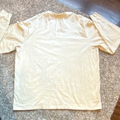Kith Men’s Beige Graphic Print Logo Crew Neck Long Sleeve Cotton T-Shirt XL
