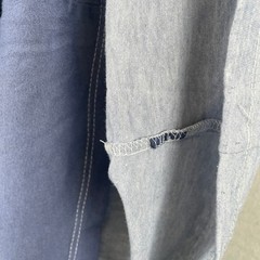 EPTM Men Split Panel T-Shirt Custom Dye Blue Gray Two Tone Streetwear USA M Read