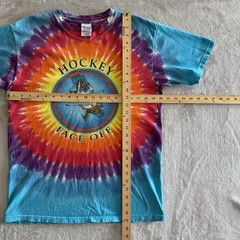 Vintage Pure Sports Hockey Face Off Tie Dye T-Shirt Size Medium