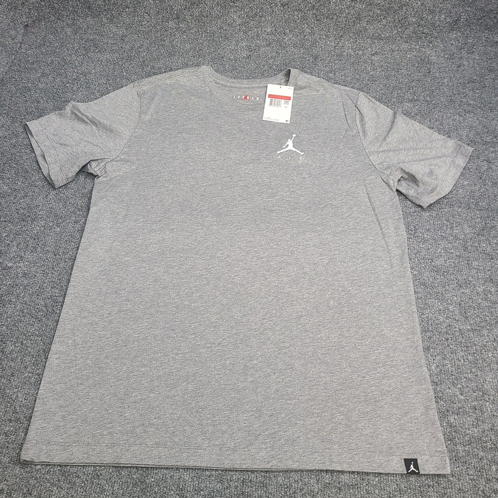 Jordan Shirt Mens Large Gray Heather Embroidered Jumpman Logo Nike Air Tee 14