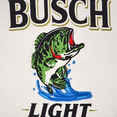 BUSCH LIGHT Beer Shirt Mens Small White Brew Fishing Bass Casual Hunting NWT