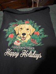 Vineyard Vines Holiday Dog Graphic Classic Fit Crew Neck Pocket T-Shirt XLT