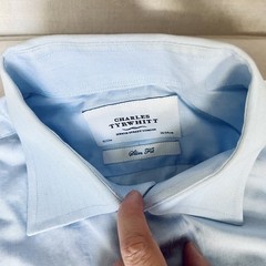 CHARLES TYRWHITT Slim Fit • Sky Blue • 100% Cotton Poplin • French Cuffs | 15/33