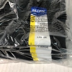 Gildan Mens Heavy Cotton (LOT Of 4) Black Large Plain Adult T-Shirt Tee G5000