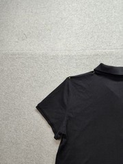 Lauren Ralph Lauren Men Polo Shirt XL Black Short Sleeve Crest Logo Button Front