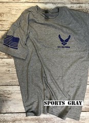 Air Force Military T-shirt chest decal USAF VIII 188G