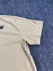Helmut Lang Shirt Mens Large Tan Logo Graphic Crewneck Short Sleeve Back Print